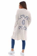 Love Peace Knitted Cardigan Navy Navy - Love Peace Knitted Cardigan Navy