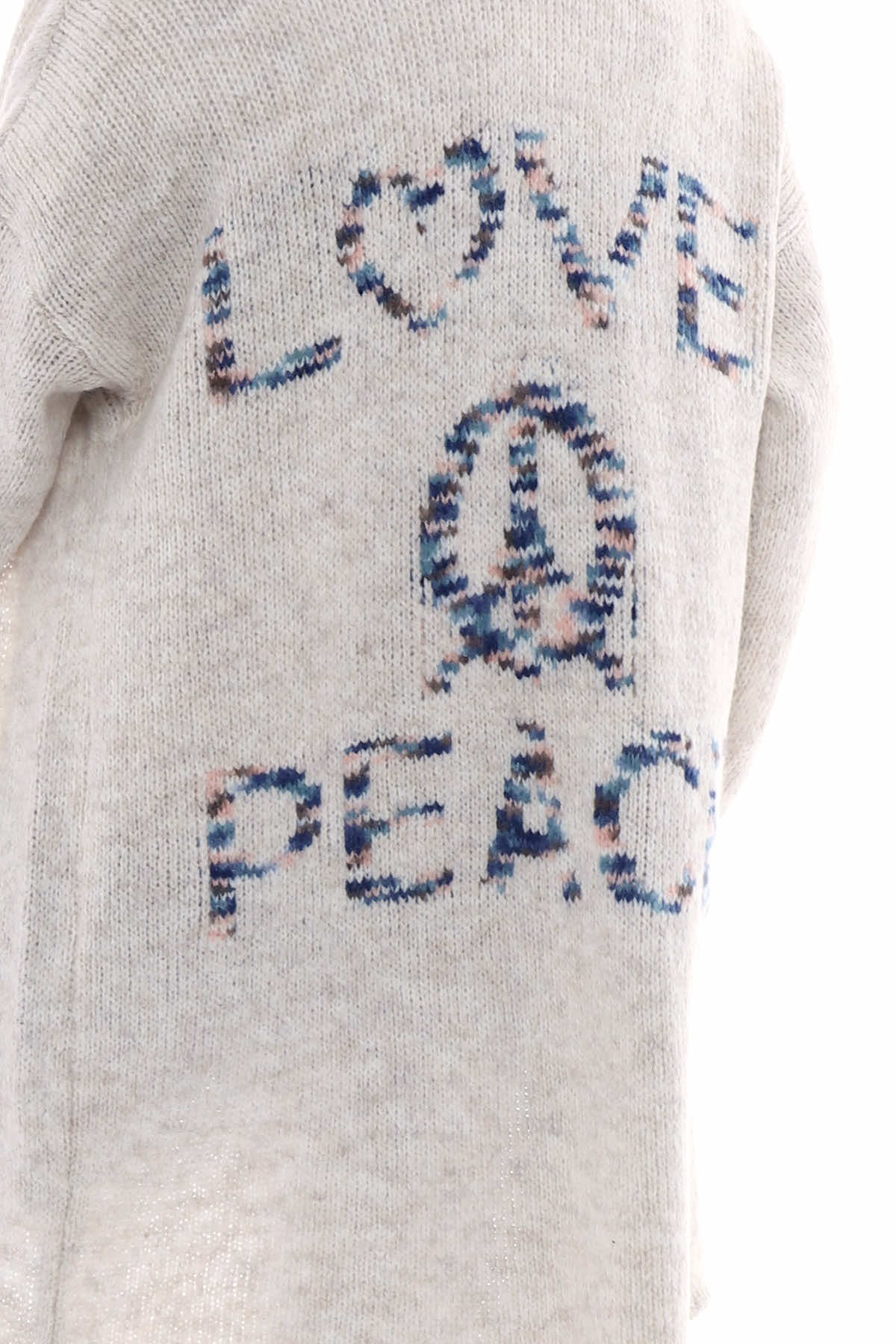 Love Peace Knitted Cardigan Navy