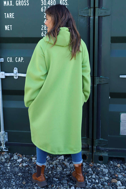 Emelina Zip Hooded Cotton Jacket Green - Image 4