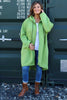 Emelina Zip Hooded Cotton Jacket Green