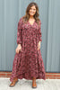Izarra Leopard Print Dress Burgundy