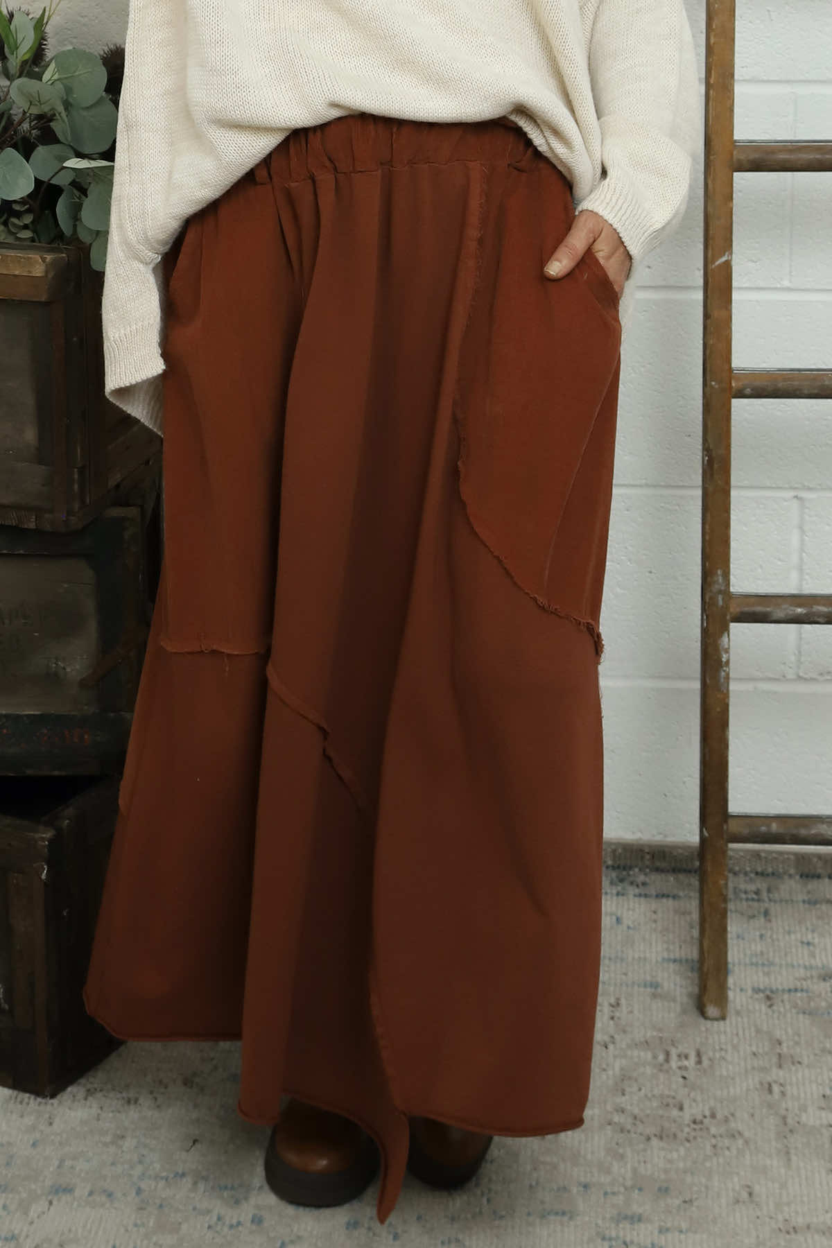 Kyra Needlecord Skirt Burnt Orange