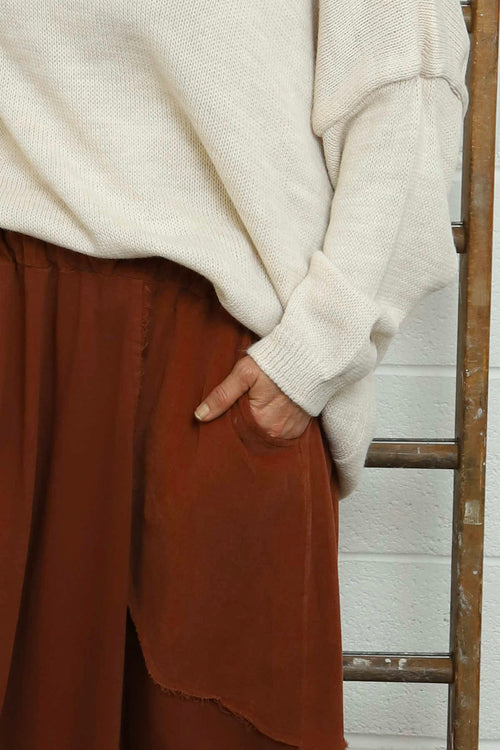 Kyra Needlecord Skirt Burnt Orange - Image 3