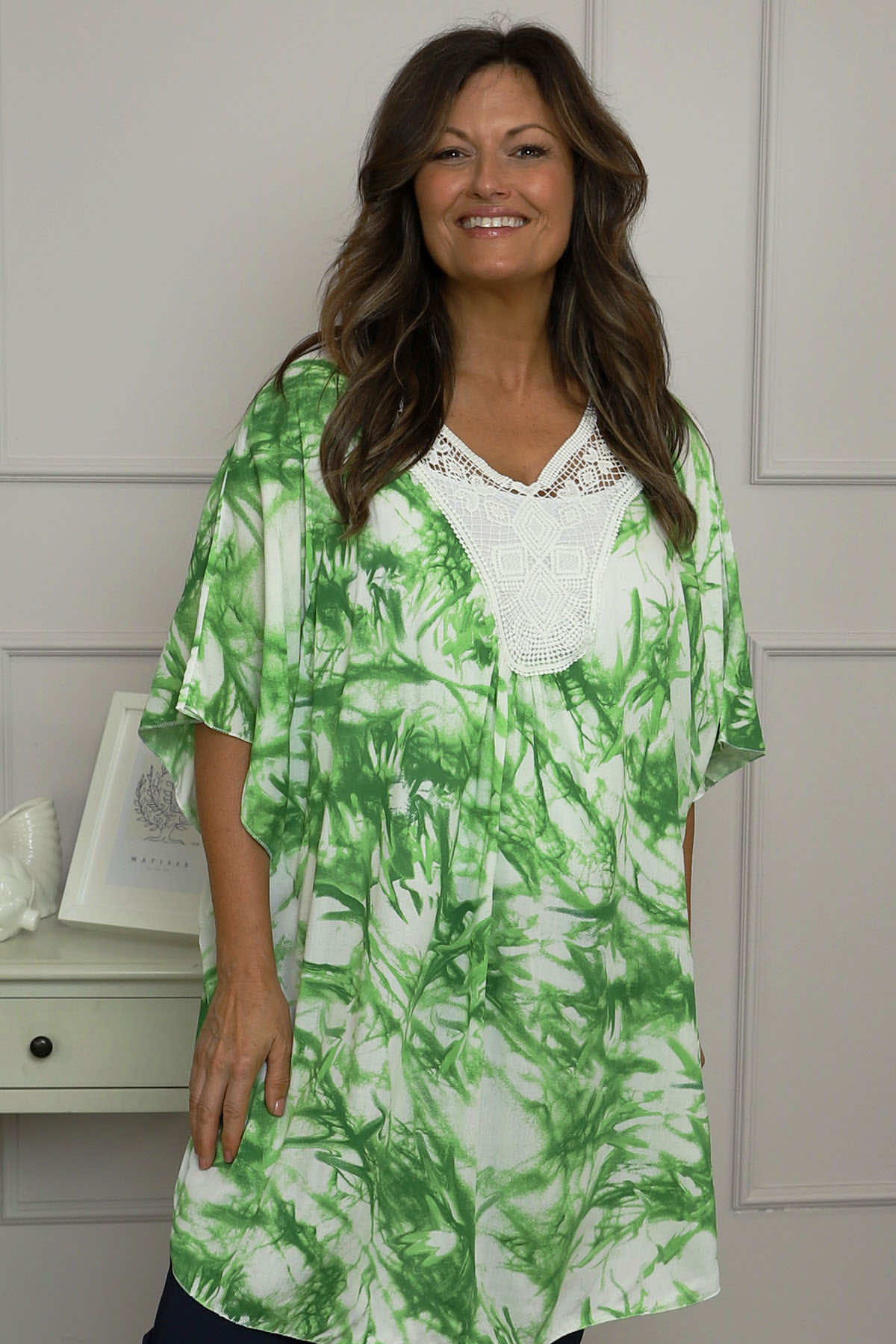 Remi Print Top Green