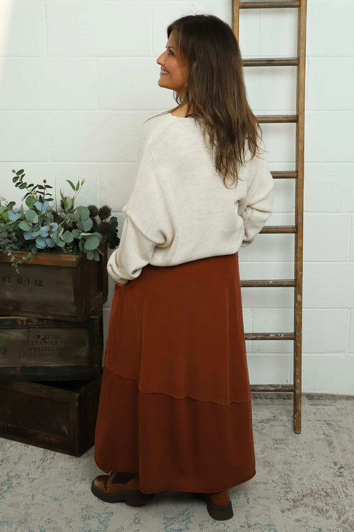 Kyra Needlecord Skirt Burnt Orange - Image 4