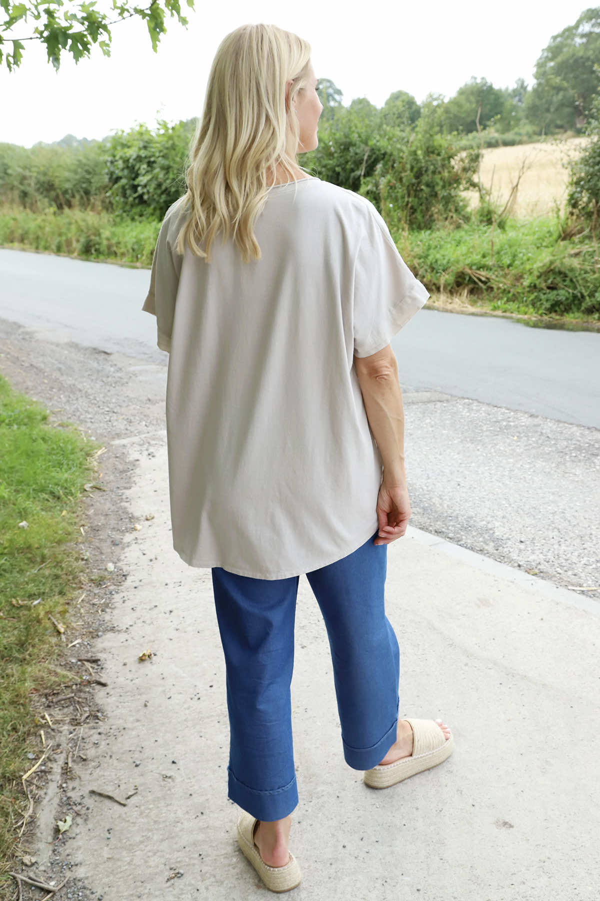 Vera Pocket Linen Top Stone