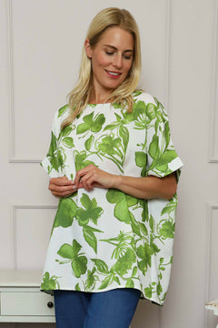 Liliana Floral Top Olive