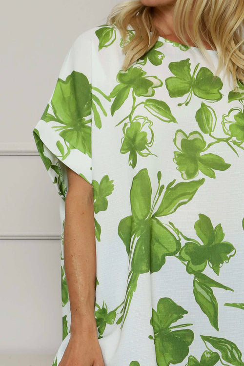 Liliana Floral Top Olive - Image 3