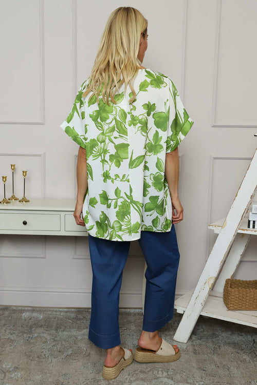 Liliana Floral Top Olive - Image 4