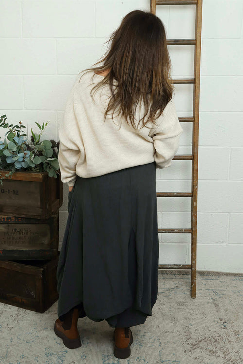 Orla Parachute Linen Skirt Mid Grey - Image 4