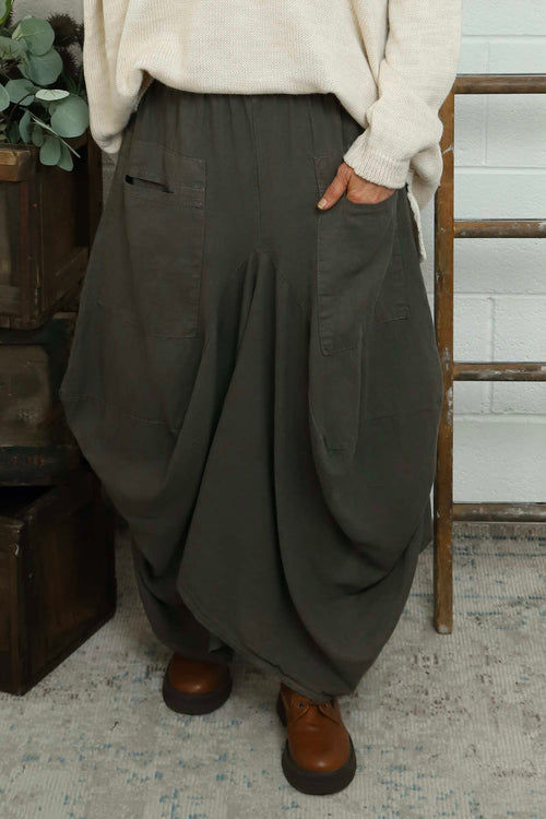 Orla Parachute Linen Skirt Dark Mocha - Image 1