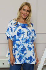 Liliana Floral Top Cobalt Cobalt - Liliana Floral Top Cobalt