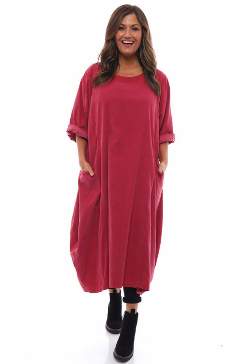 Roseanne Needlecord Dress Red