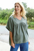 Ravello Crinkle Cotton Top Khaki