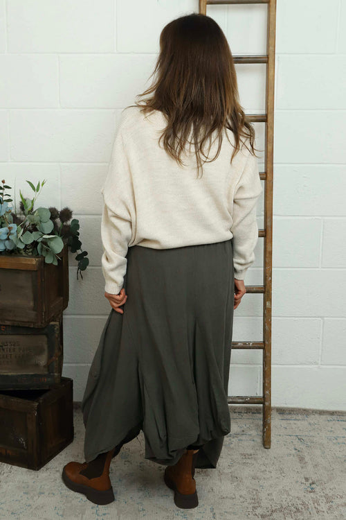 Orla Parachute Linen Skirt Dark Mocha - Image 4