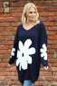 Joan Flower Knitted Jumper Navy