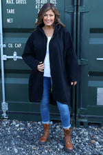 Emelina Zip Hooded Cotton Jacket Black Black - Emelina Zip Hooded Cotton Jacket Black