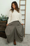 Orla Parachute Linen Skirt Mocha