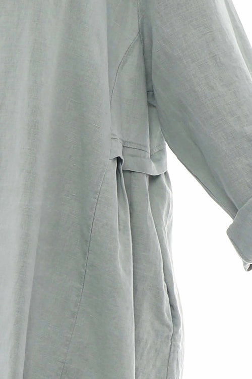 Maisie Washed Linen Tunic Khaki - Image 2