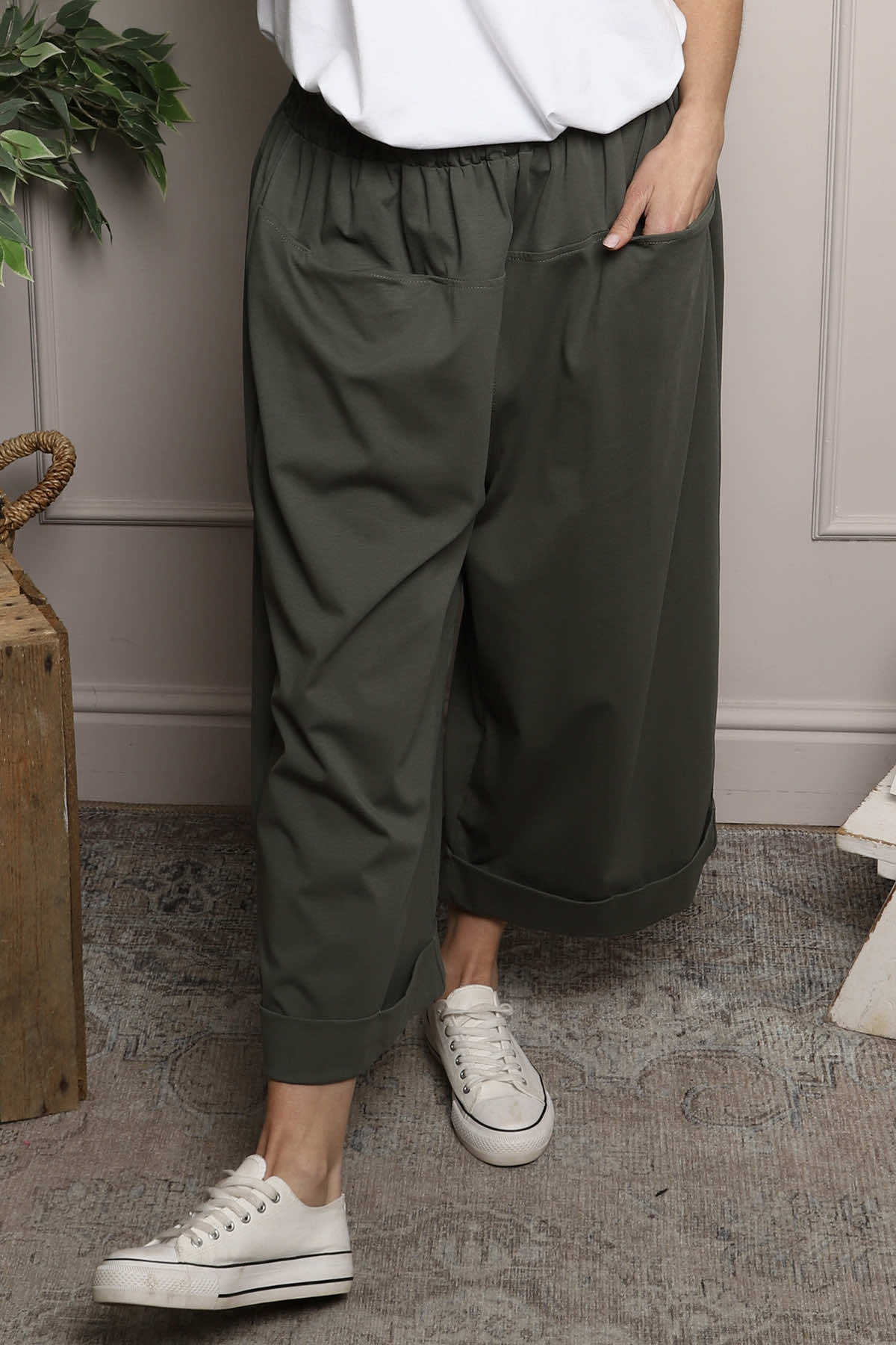 Jaye Pocket Cotton Trousers Khaki