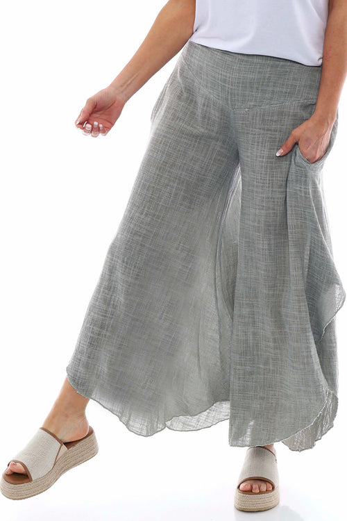 Aralyn Washed Cotton Harem Pants Khaki - Image 3