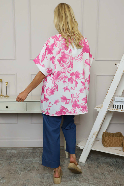 Liliana Floral Top Fuchsia - Image 4