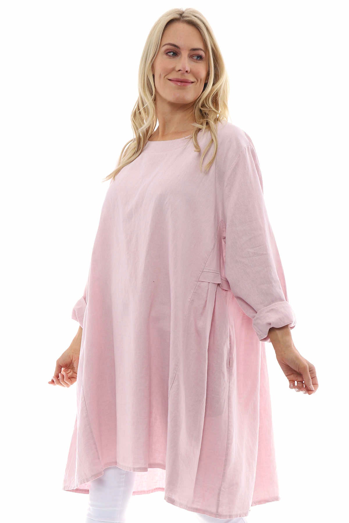 Maisie Washed Linen Tunic Pink