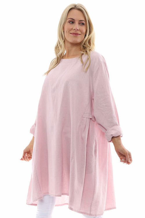 Maisie Washed Linen Tunic Pink - Image 2