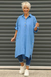 Beadnell Stripe Linen Tunic Blue