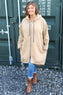 Emelina Zip Hooded Cotton Jacket Camel