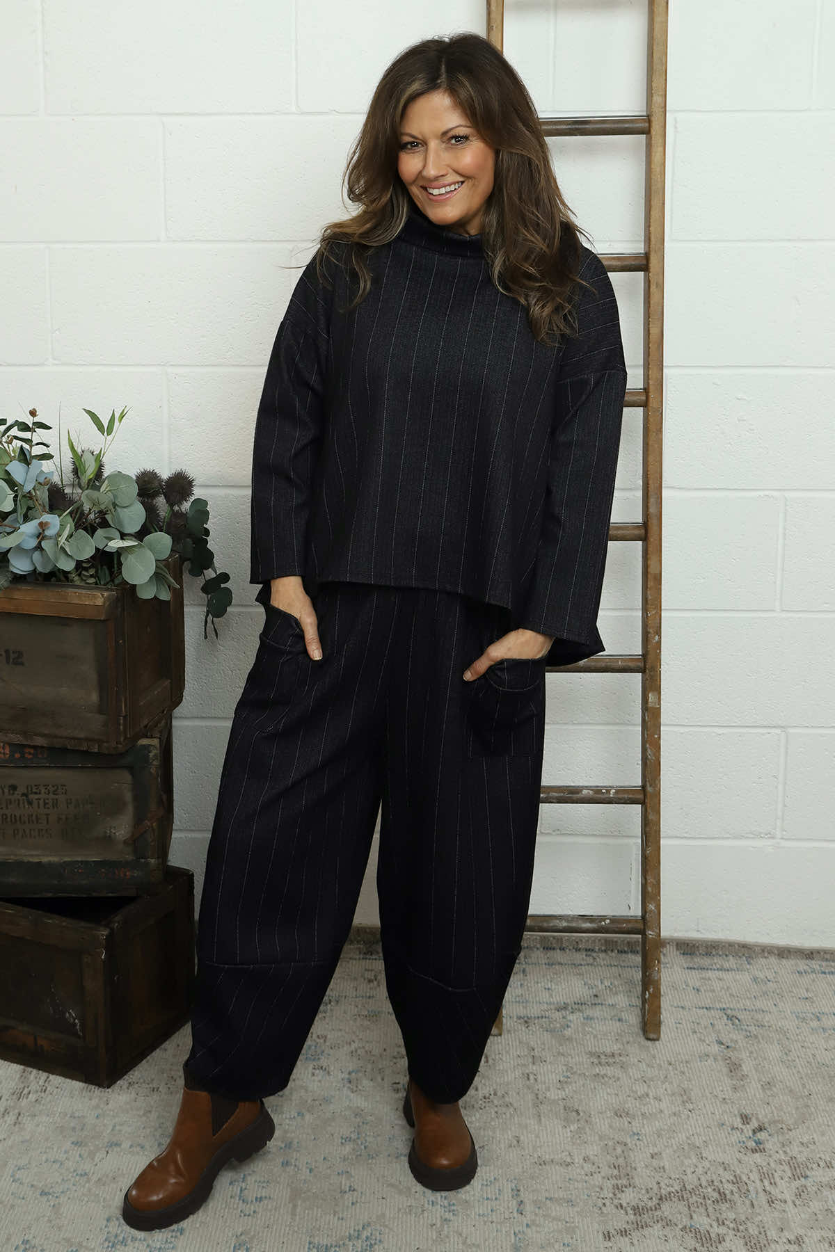 Siobhan Cowl Neck Top Black