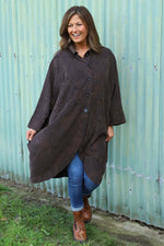 Ember Print Needlecord Shirt Cocoa Cocoa - Ember Print Needlecord Shirt Cocoa