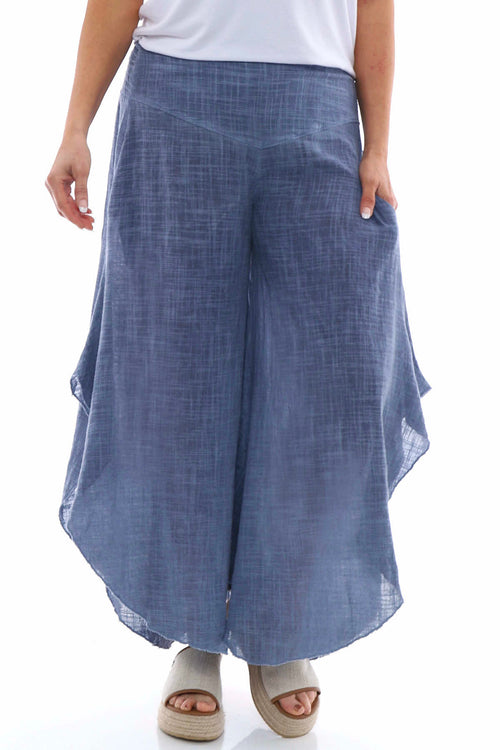 Aralyn Washed Cotton Harem Pants Navy - Image 4