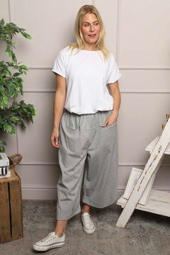 Jaye Pocket Cotton Trousers Marl Grey