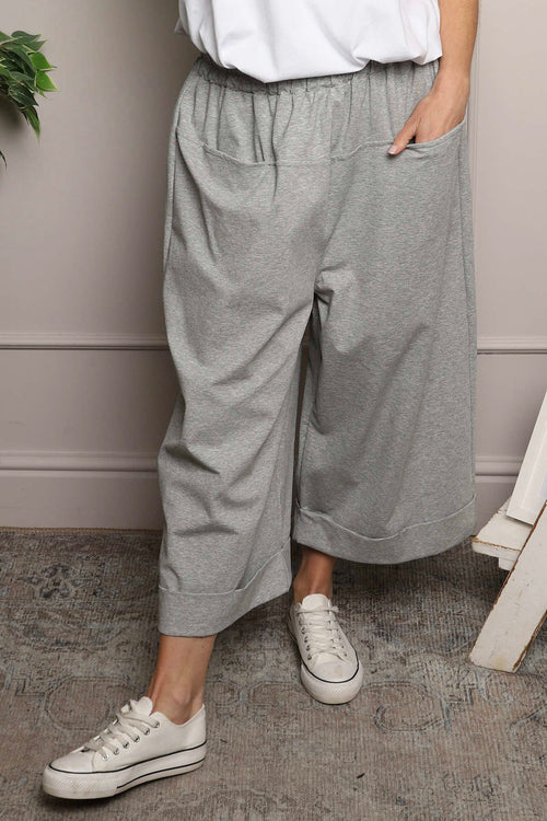 Jaye Pocket Cotton Trousers Marl Grey - Image 2