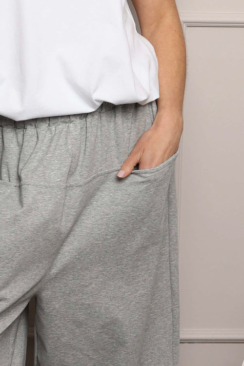 Jaye Pocket Cotton Trousers Marl Grey - Image 3