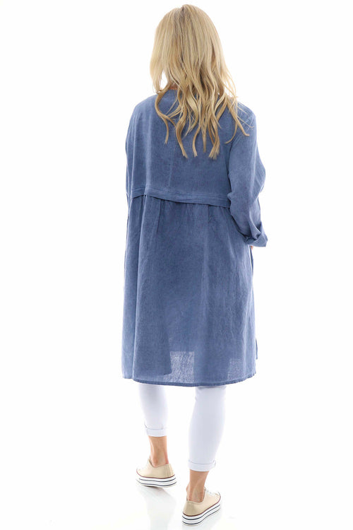 Maisie Washed Linen Tunic Navy - Image 6