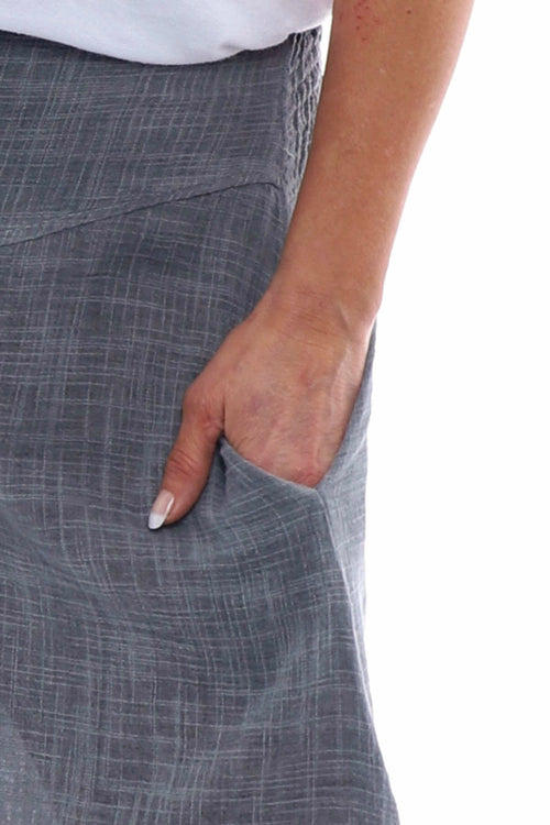 Aralyn Washed Cotton Harem Pants Mid Grey - Image 4