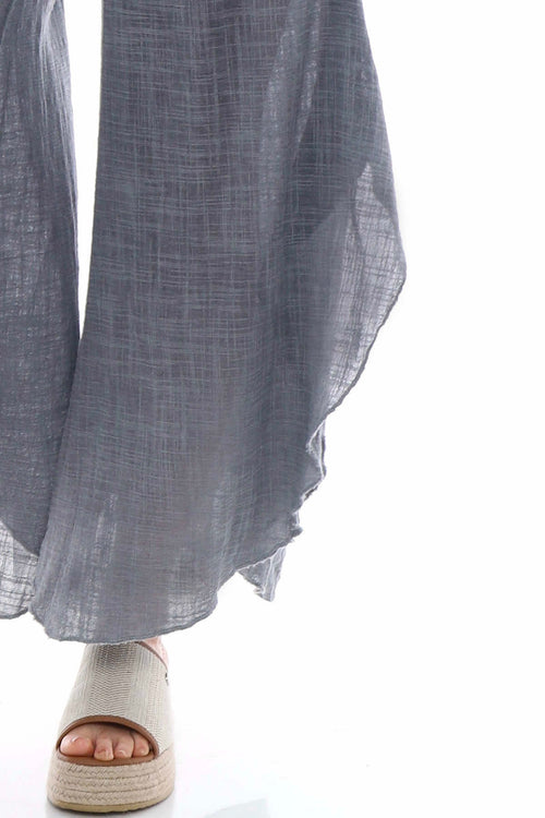 Aralyn Washed Cotton Harem Pants Mid Grey - Image 5