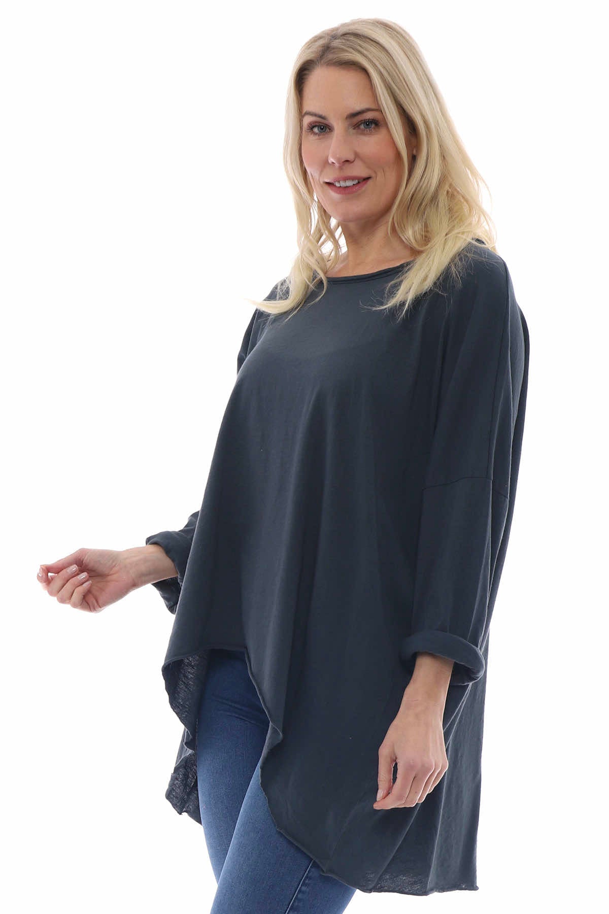 Carys Cotton Top Charcoal