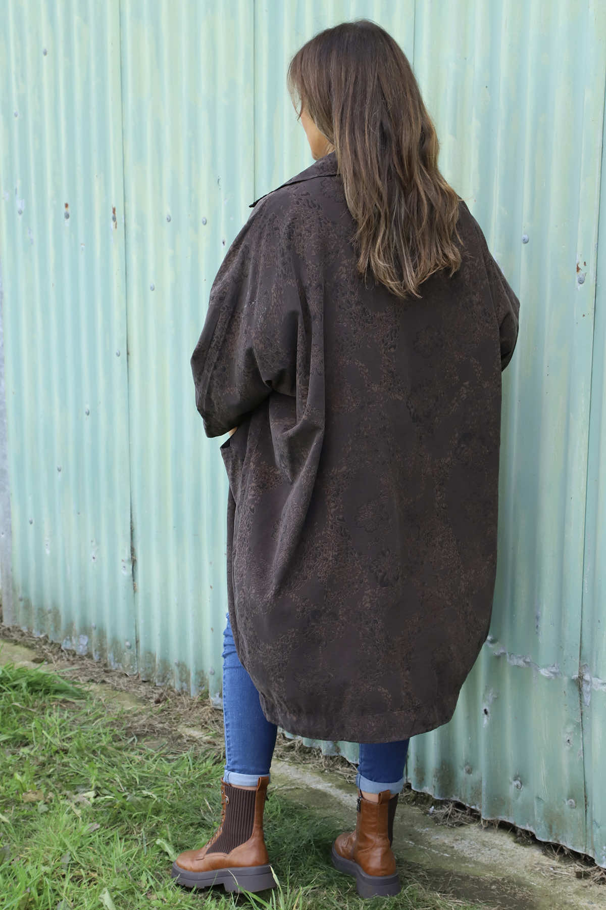 Ember Print Needlecord Shirt Cocoa