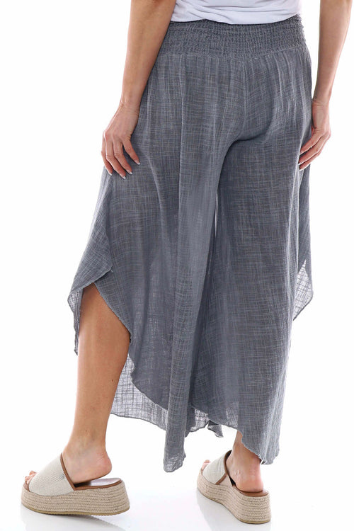 Aralyn Washed Cotton Harem Pants Mid Grey - Image 6