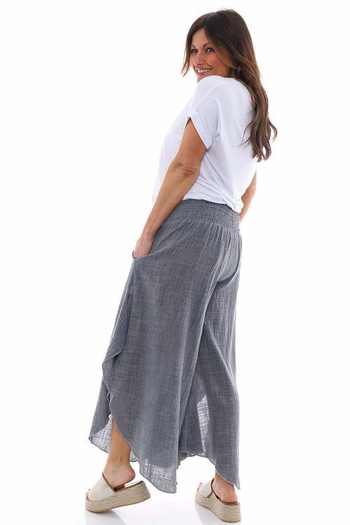 Aralyn Washed Cotton Harem Pants Mid Grey - Image 7