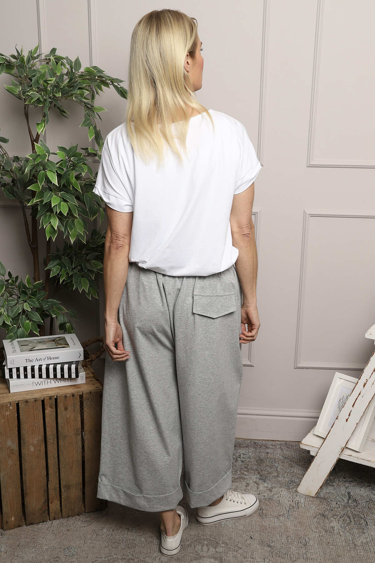 Jaye Pocket Cotton Trousers Marl Grey