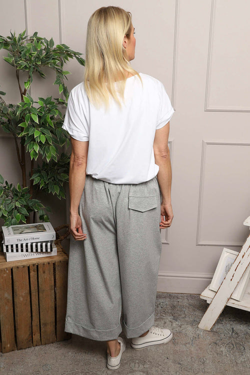 Jaye Pocket Cotton Trousers Marl Grey - Image 4