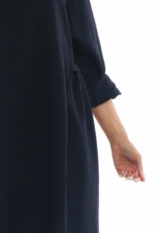 Maisie Washed Linen Tunic Black - Image 2