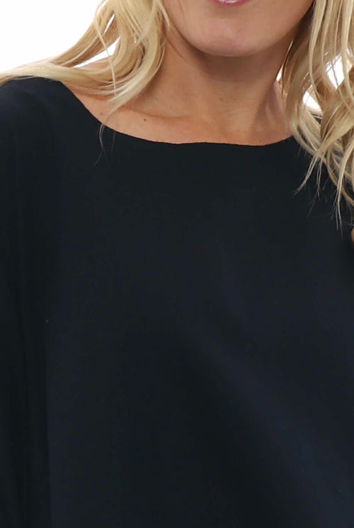 Maisie Washed Linen Tunic Black - Image 3