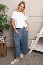 Jaye Pocket Cotton Trousers Blue Blue - Jaye Pocket Cotton Trousers Blue