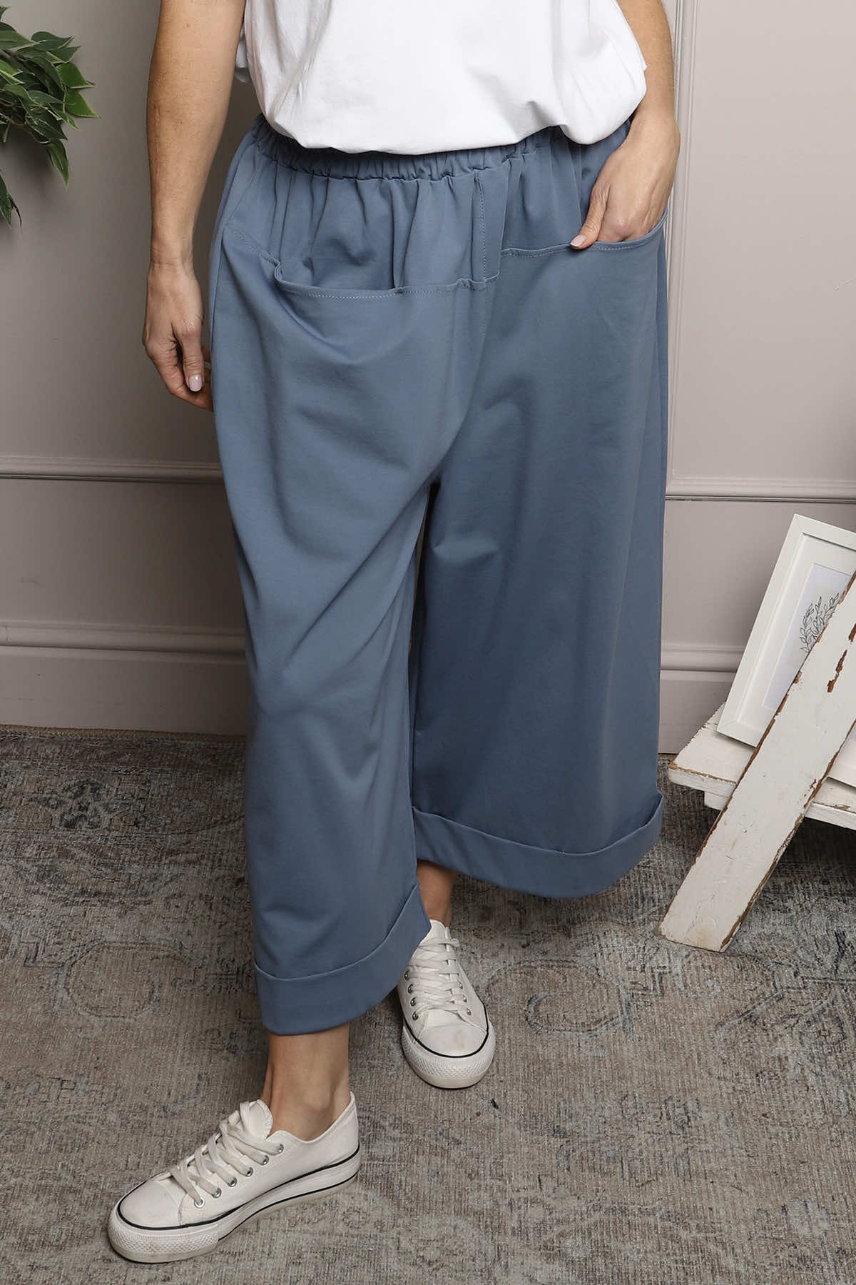 Jaye Pocket Cotton Trousers Blue