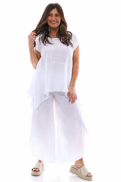 Aralyn Washed Cotton Harem Pants White - Image 2